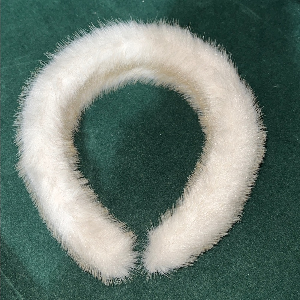 Faux Fur White Headband